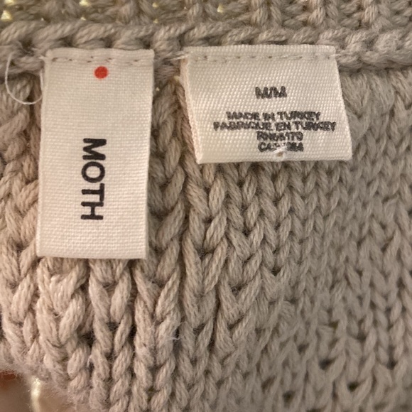 Moth Anthropologie Grey Metallic Knit Top Tank sz M - Picture 7 of 7